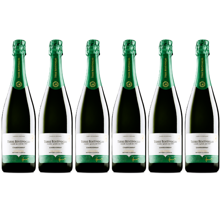 6 BOTTIGLIE PIROVANO TERRE BENTIVOGLIO  METODO CLASSICO CHARDONNAY