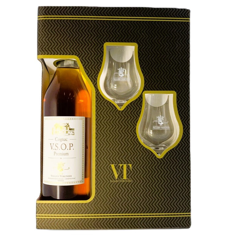 COGNAC  V.S.O.P PREMIUM + 2 BICCHIERI TERCINIER