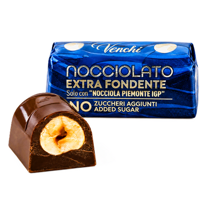 VENCHI  LINGOTTINO NOCCIOLATO EXTRA FONDENTE SENZA ZUCCHERO