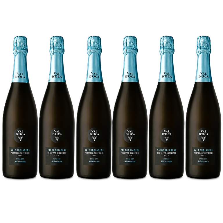 6 BOTTIGLIE PROSECCO  VAL D`OCA EXTRA BRUT MILLESIMATO DOCG