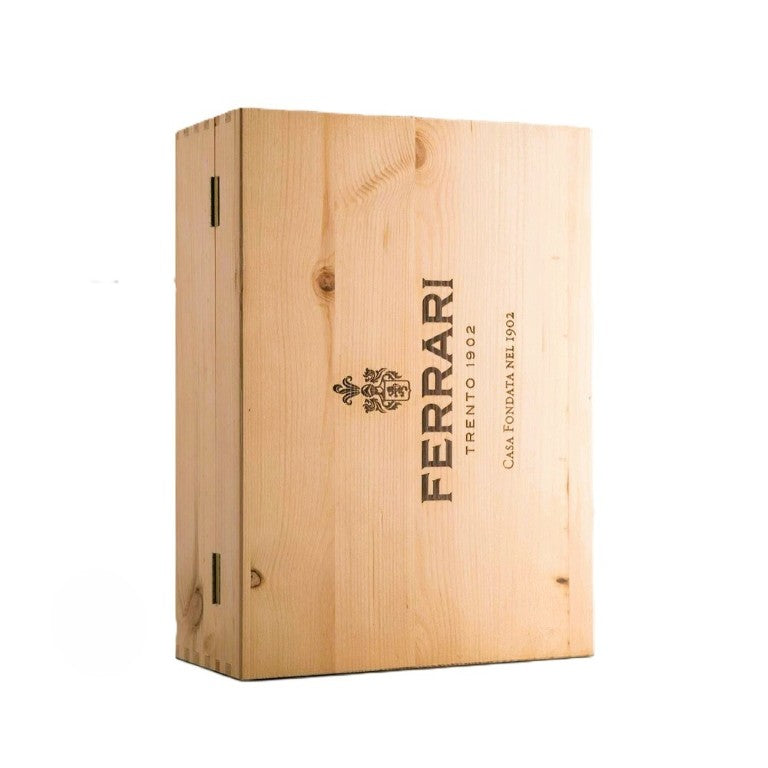 FERRARI  CASSETTA LEGNO 2 BOTTIGLIE BLANC DE BLANC