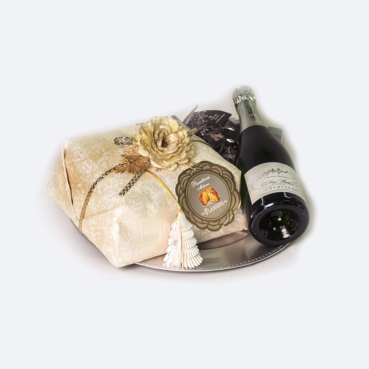 PIATTO BOLLICINE DI NATALE ARGENTO art 8