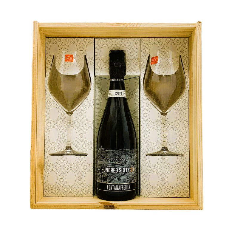 FONTANAFREDDA  CONFEZIONE ALTA LANGA + BICCHIERI